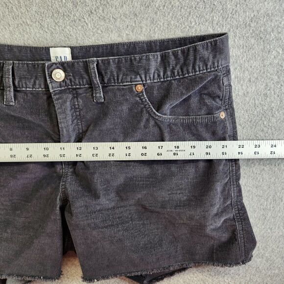 Gap Shorts Womens 16 Gray Corduroy Raw Hem Cut Off Mid Rise Stretch - Picture 7 of 13